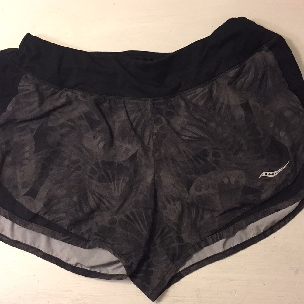 Black and Gray Saucony Running Shorts